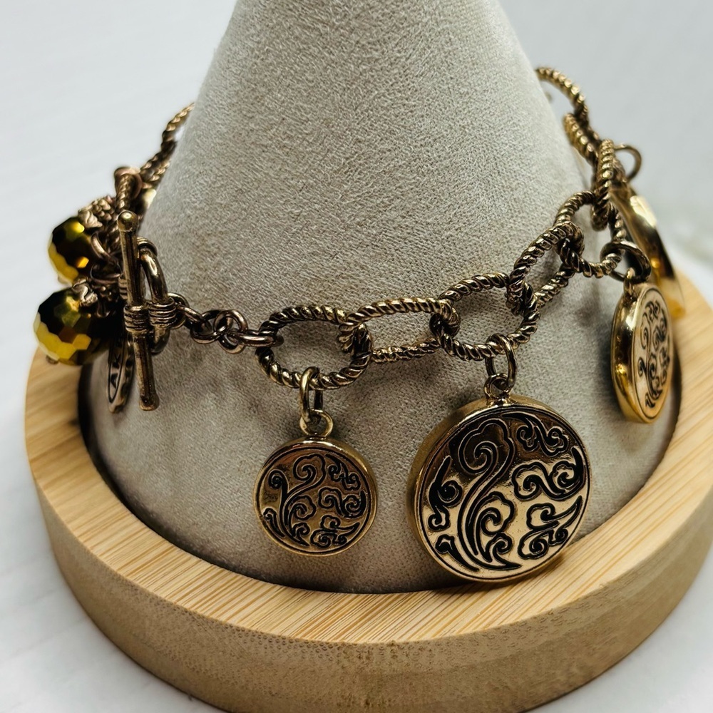 AMY KAHN RUSSELL Vintage Gold Rare Coin Charm Bracelet - Picture 10 of 13